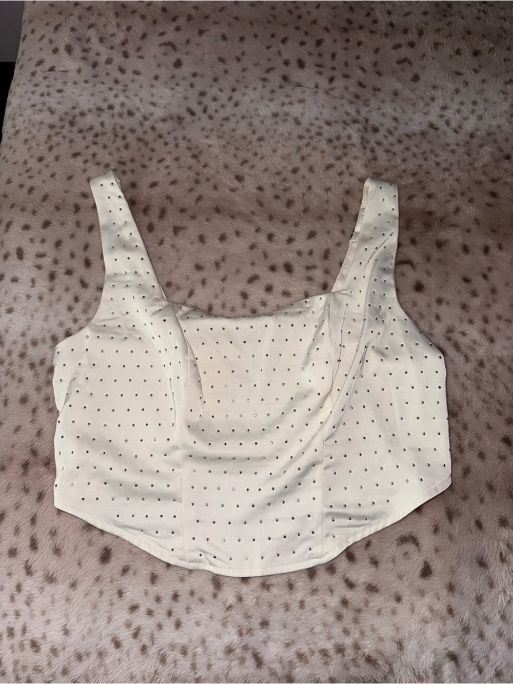 Sleeveless Crop Top with Stud Detail - Women's Top